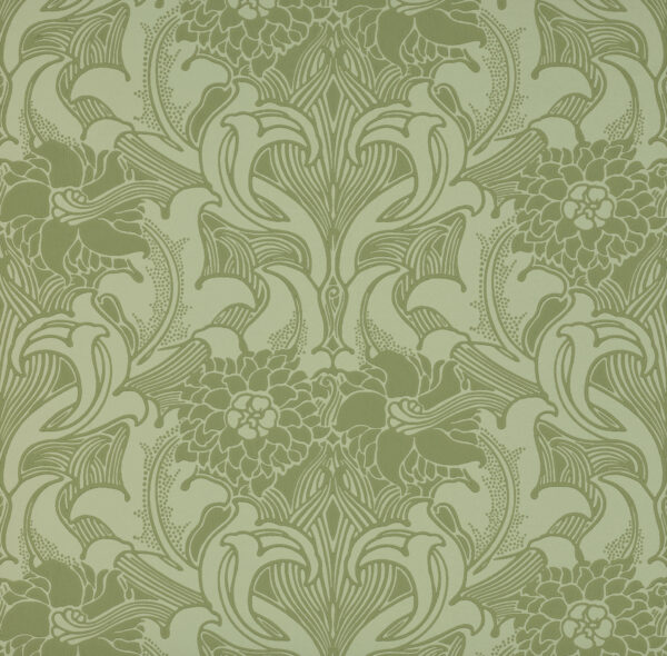 Dahlia Scroll - Pea Green